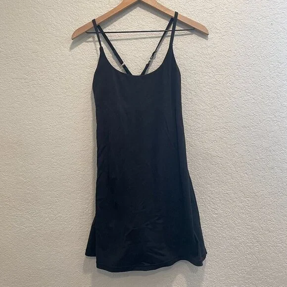 Black Athletic Tennis Dress Built In Shorts Pockets Athleisure Size Small - Picture 2 of 6
